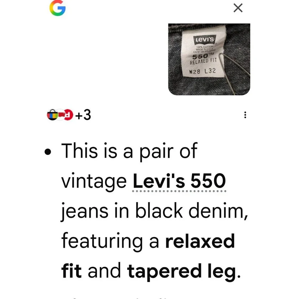 VINTAGE 90's LEVIS 550 BLACK RELAXED TAPERED JEANS MENS  28X32(26X31 ACTUAL) EUC